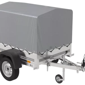 Remorque 1 essieu 150×106 bâche + arceau, PTAC 500 kg Garden Trailer 150 KIPP [avec roue jockey]