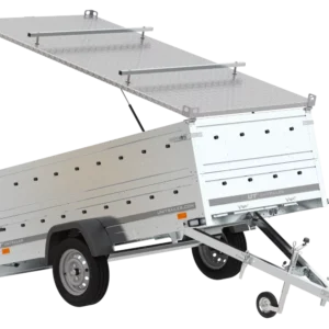 Remorque légère avec bâche Garden Trailer 264 KIPP, bis côtés et roue jockey