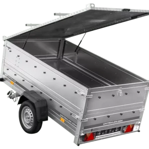 Remorque un essieu 230×125 UNITRAILER GARDEN 230 KIPP avec côtés BIS et couverture en aluminium