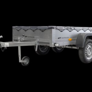 Remorque Unitrailer 264/2 Kipp avec Roue Jockey, Tige de Support de Bâche et Bâche Plate Grise