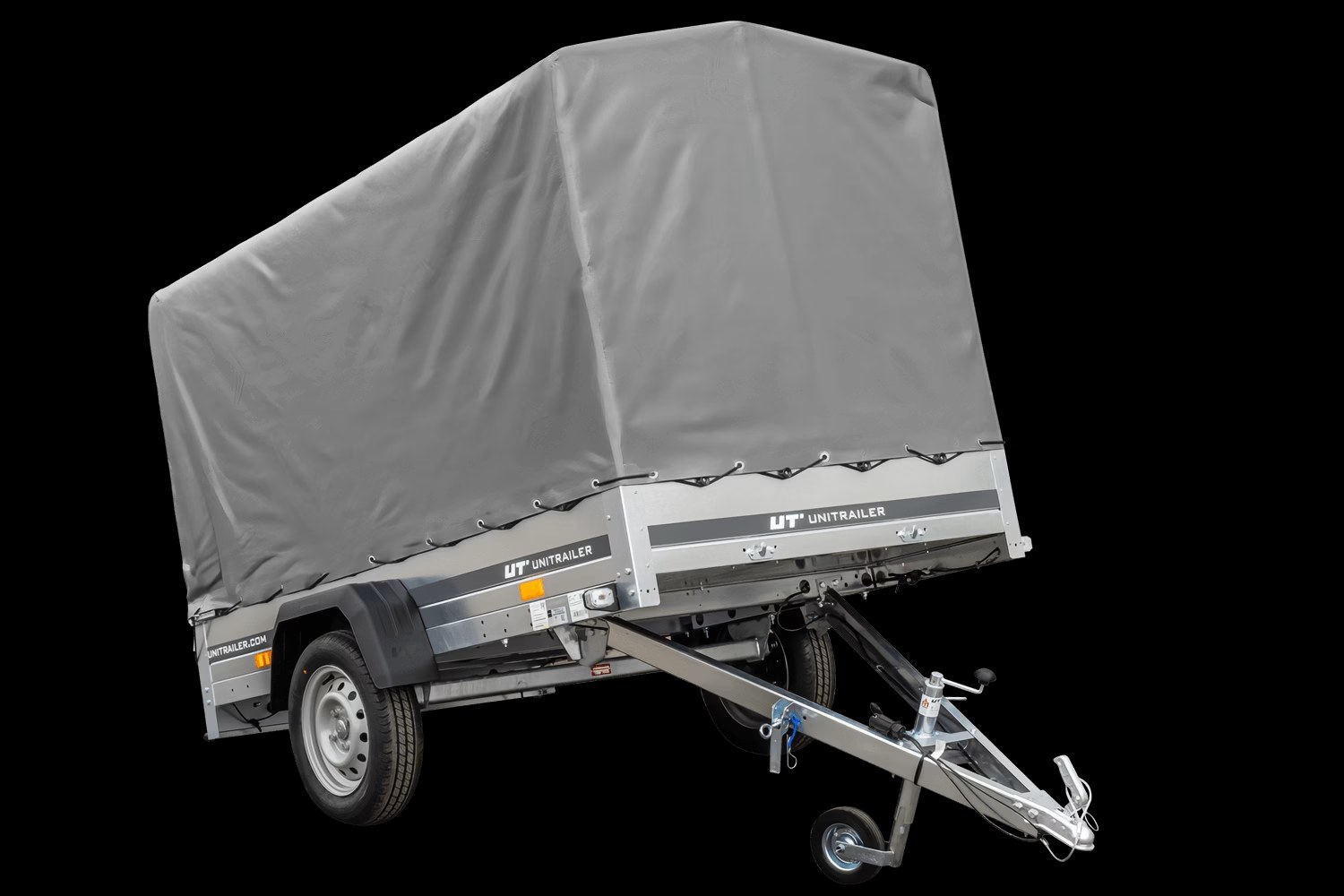 Remorque routière avec bâche haute (110 cm), arceau (110 cm) et roue jockey 230×125 Garden Trailer 230 KIPP