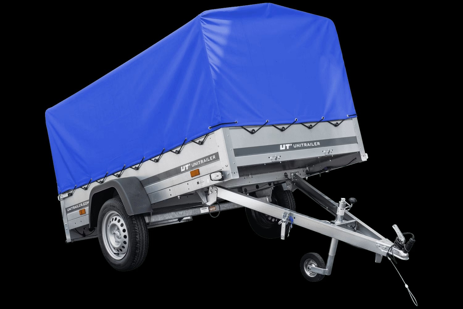 Remorque routière avec bâche haute (110 cm), arceau (110 cm) et roue jockey 230×125 Garden Trailer 230 KIPP