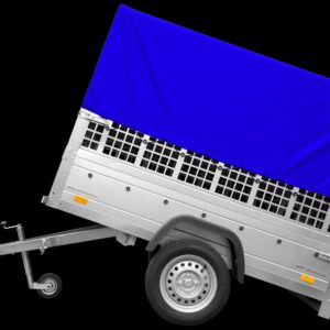 Remorque tôle non freinée Garden Trailer 200 KIPP 200×106 cm [avec rehausses grillagées, bâche haute et arceau]