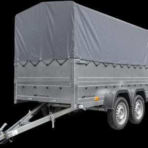 Remorque voiture 2 essieux UNITRAILER GARDEN TRAILER 264/2 KIPP avec roue jockey, côtés ridelles supplémentaires,