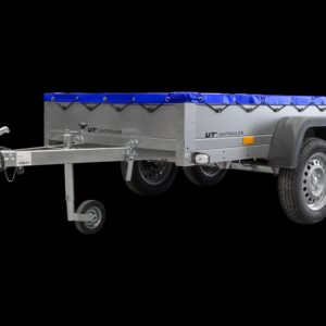 Unitrailer 264/2 Kipp avec Roue Jockey, Tiges de Support et Bâche Plate Bleue